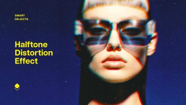 Free Halftone Distortion Photo Effect PSD