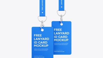 Free Hanging Lanyard ID Card Mockup PSD