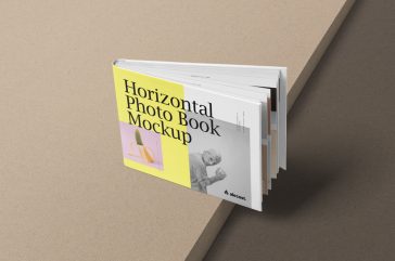 Free Horizontal Photo Book Mockup PSD