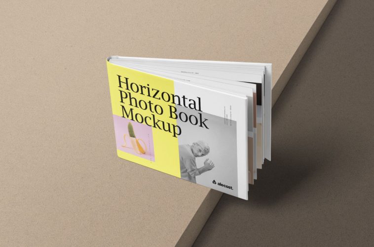 Free Horizontal Photo Book Mockup PSD