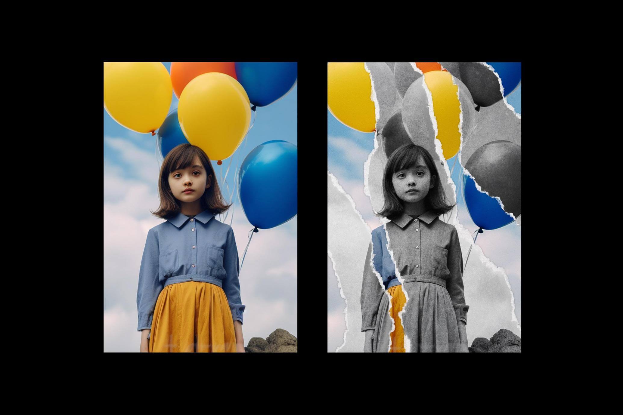 Free Mixed Torn Paper Poster Effect PSD