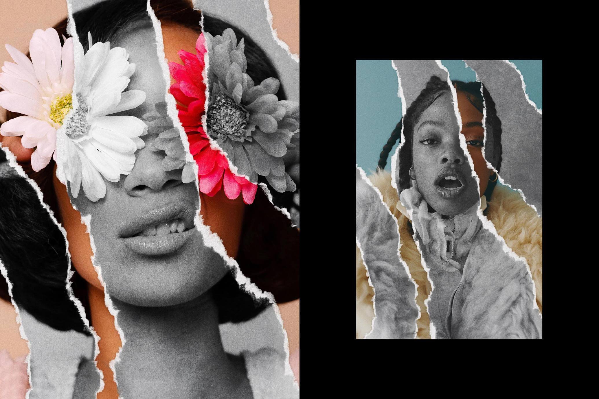 Free Mixed Torn Paper Poster Effect PSD