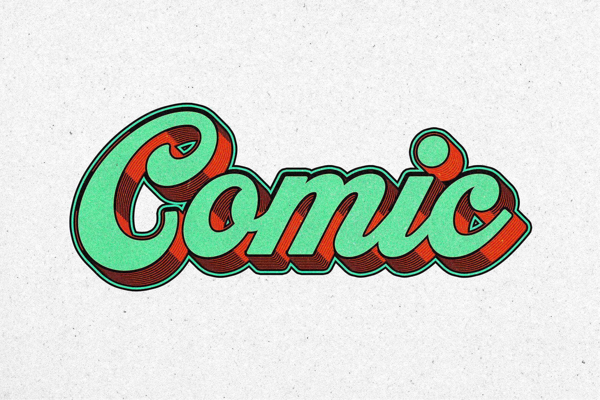 Free Retro Comic Text Effect PSD