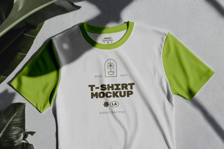 Free Shadow T-Shirt Mockup PSD