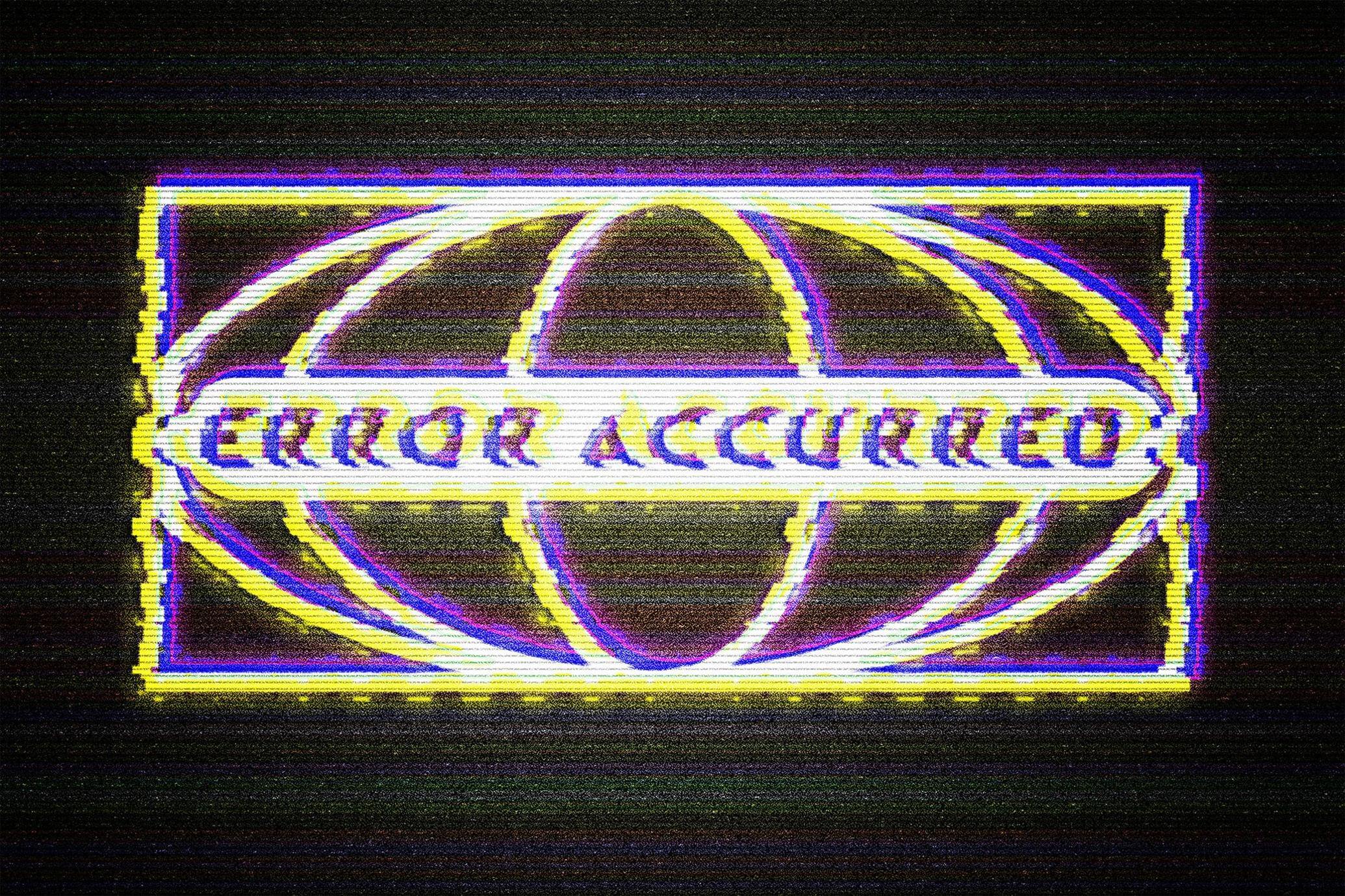Free VHS Error Glitch Effect PSD