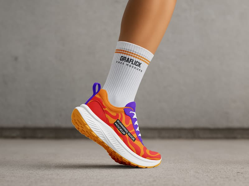 Free Women’s Running Shoes Mockup PSD