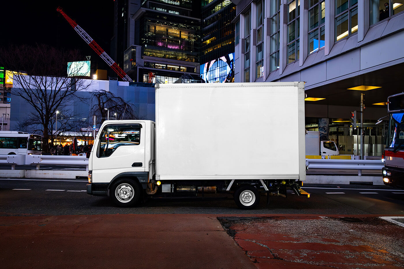 Free Cargo Transportation Truck Mockup PSD