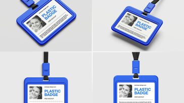 Free Clean Plastic ID Card Mockup PSD