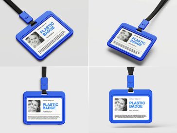 Free Clean Plastic ID Card Mockup PSD