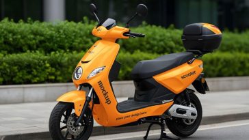 Free Electric Scooter Branding Mockup PSD