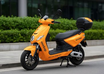 Free Electric Scooter Branding Mockup PSD