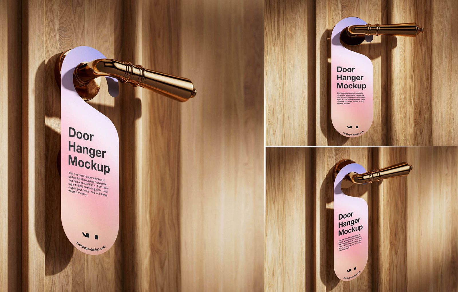 Free Elegant Door Hanger Mockup PSD Set