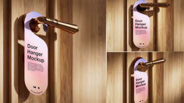Free Elegant Door Hanger Mockup PSD Set