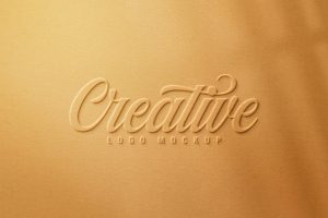 Free Embossed Logo Mockup PSD