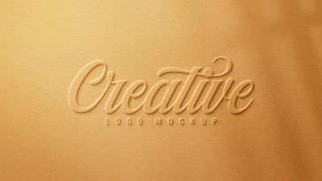 Free Embossed Logo Mockup PSD