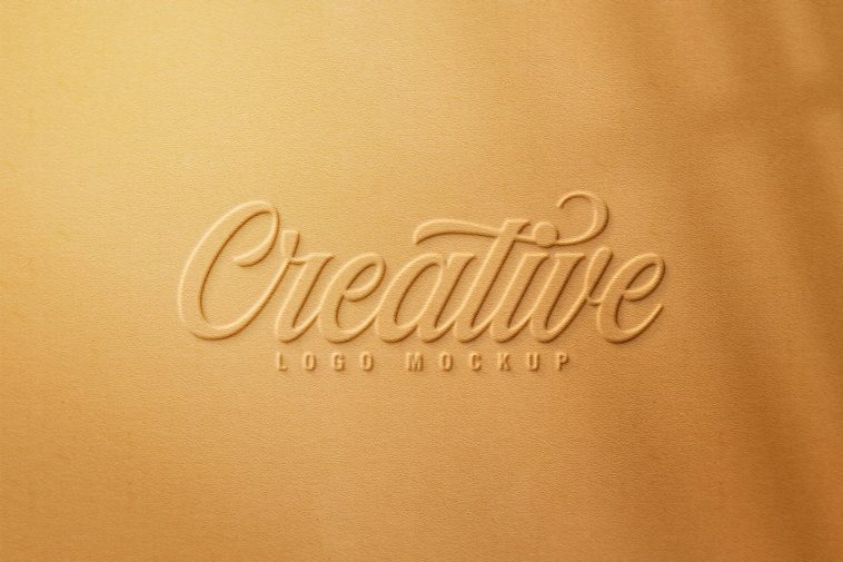 Free Embossed Logo Mockup PSD