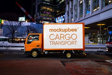 Free Mazda Titan Cargo Transportation Truck Mockup PSD