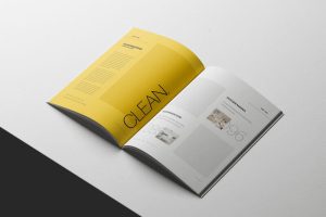Free Minimal Open A4 Magazine Mockup PSD