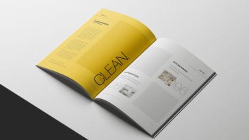 Free Minimal Open A4 Magazine Mockup PSD