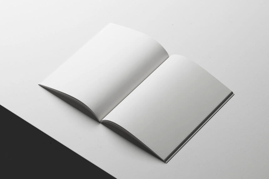 Free Minimal Open A4 Magazine Mockup PSD