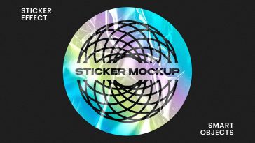 Free Plastic Sticker Mockup PSD