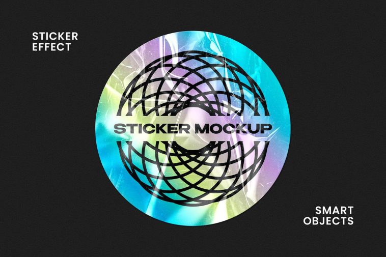 Free Plastic Sticker Mockup PSD