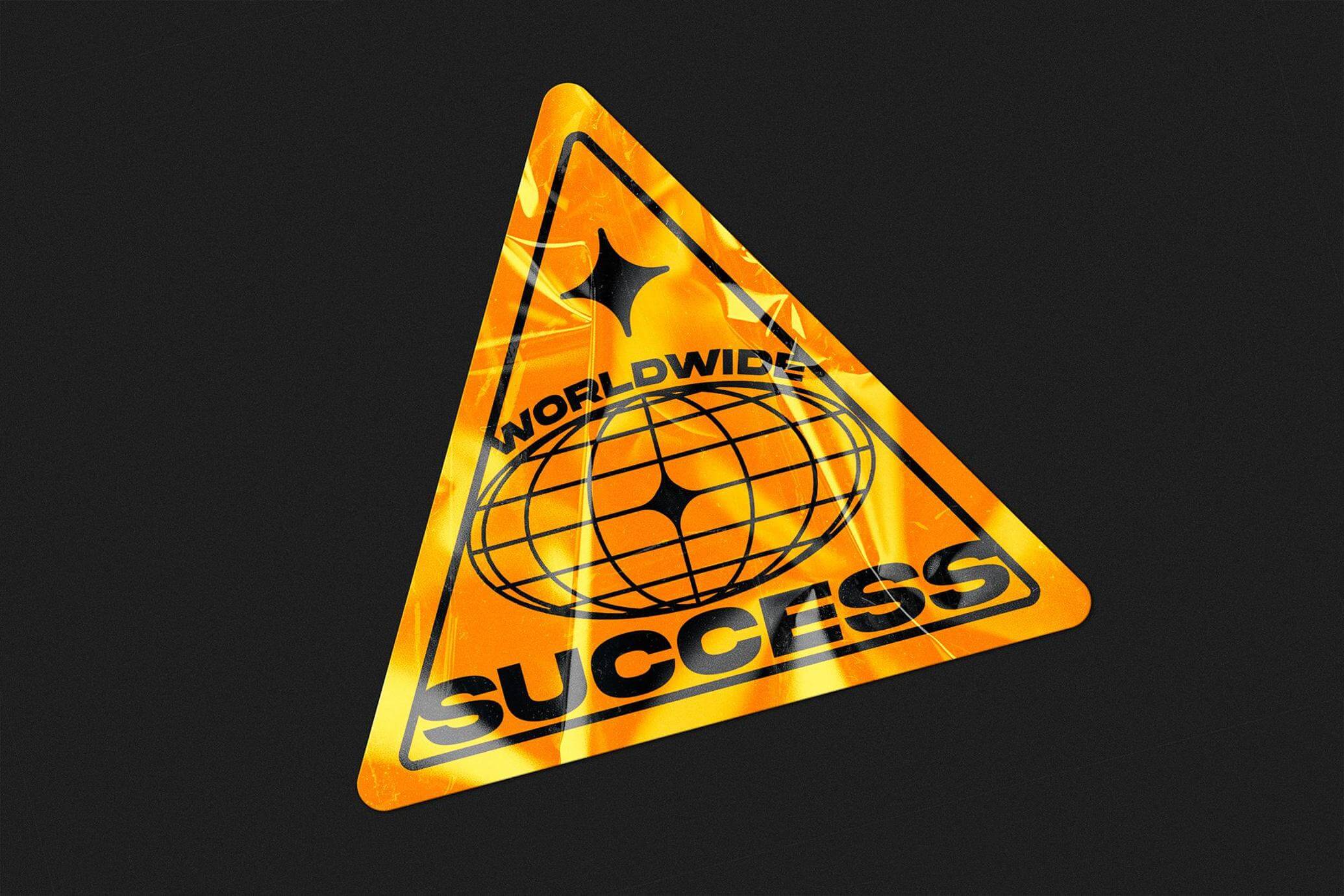 Free Plastic Sticker Mockup PSD