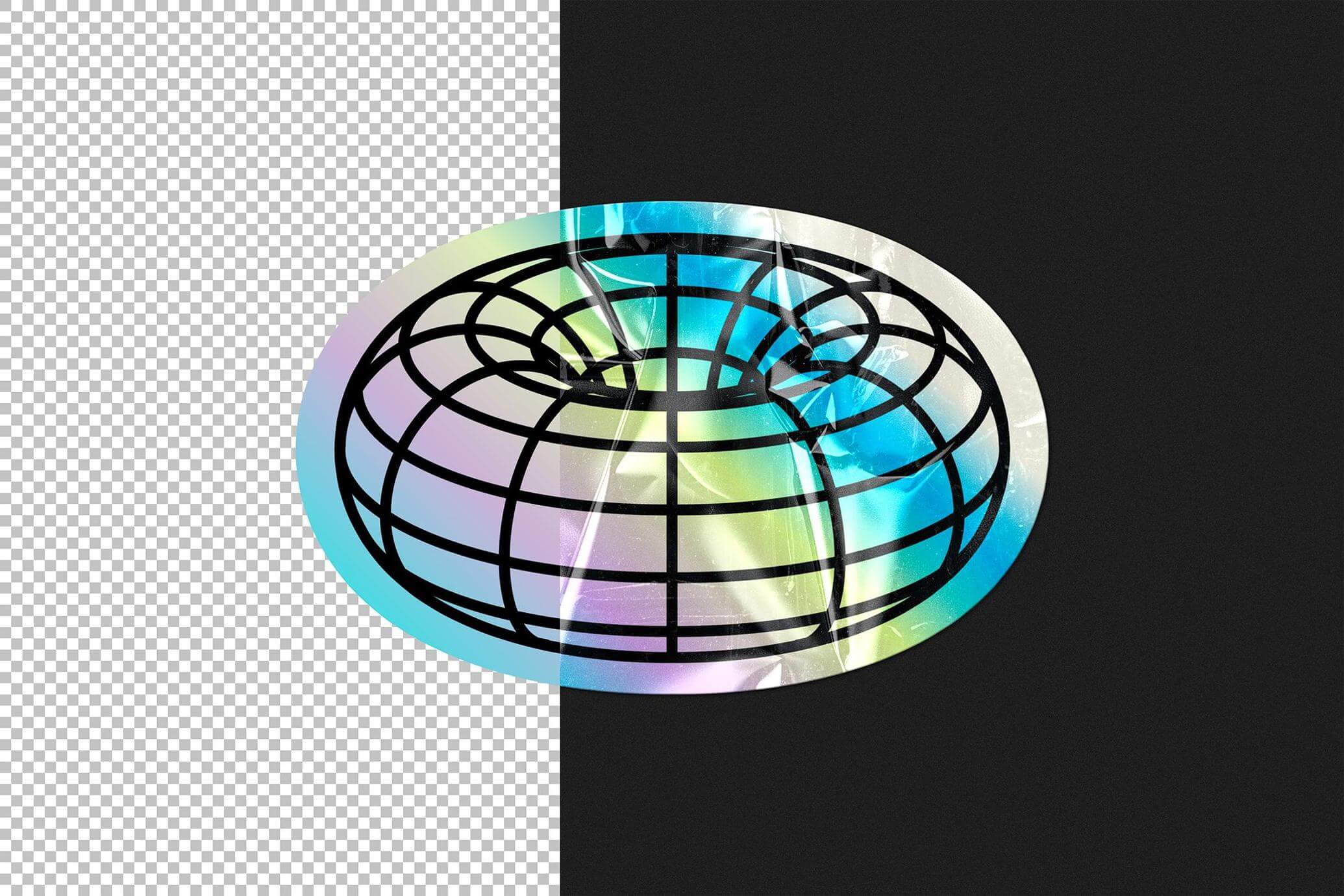 Free Plastic Sticker Mockup PSD