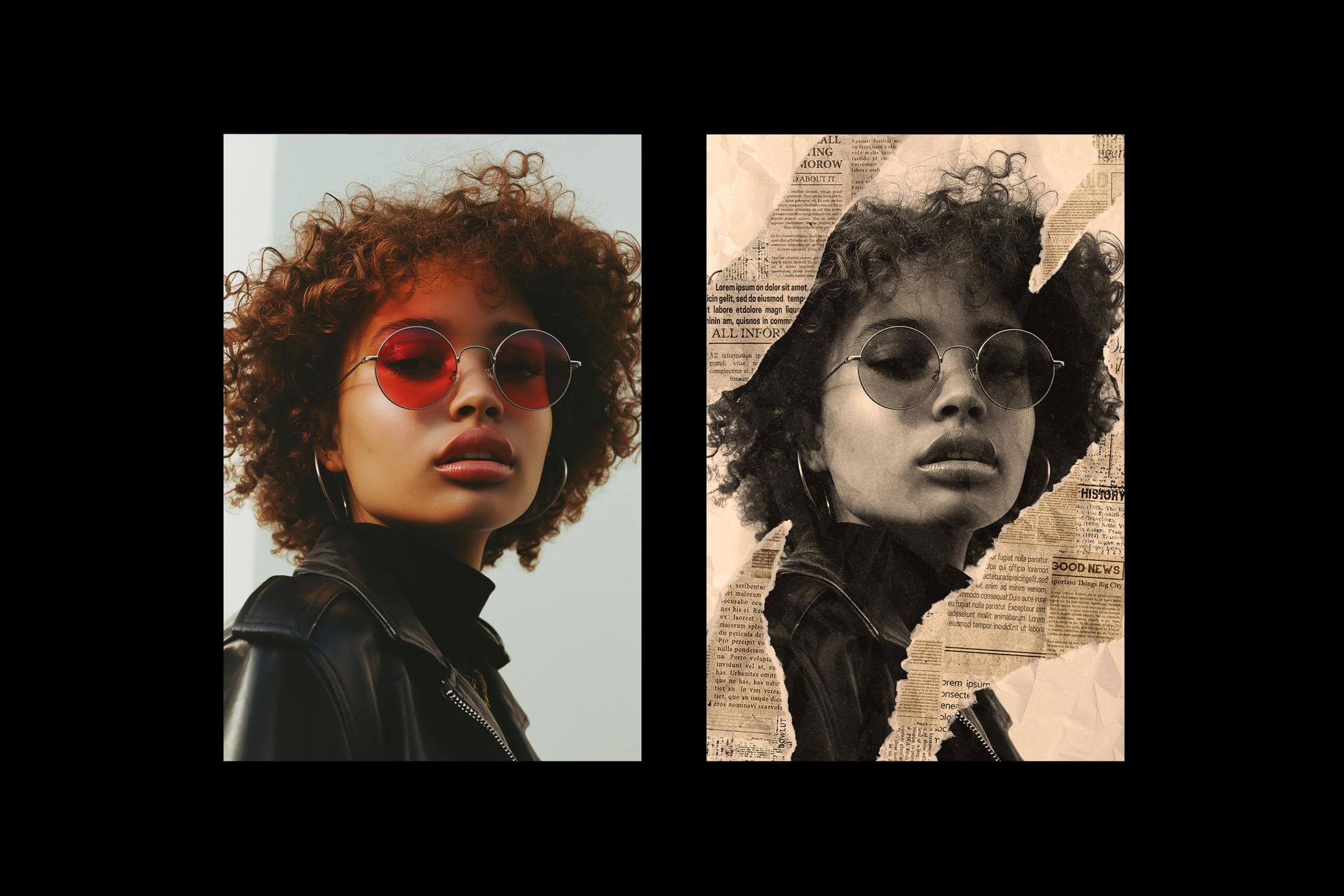 Free Retro Ripped Paper Poster Effect PSD