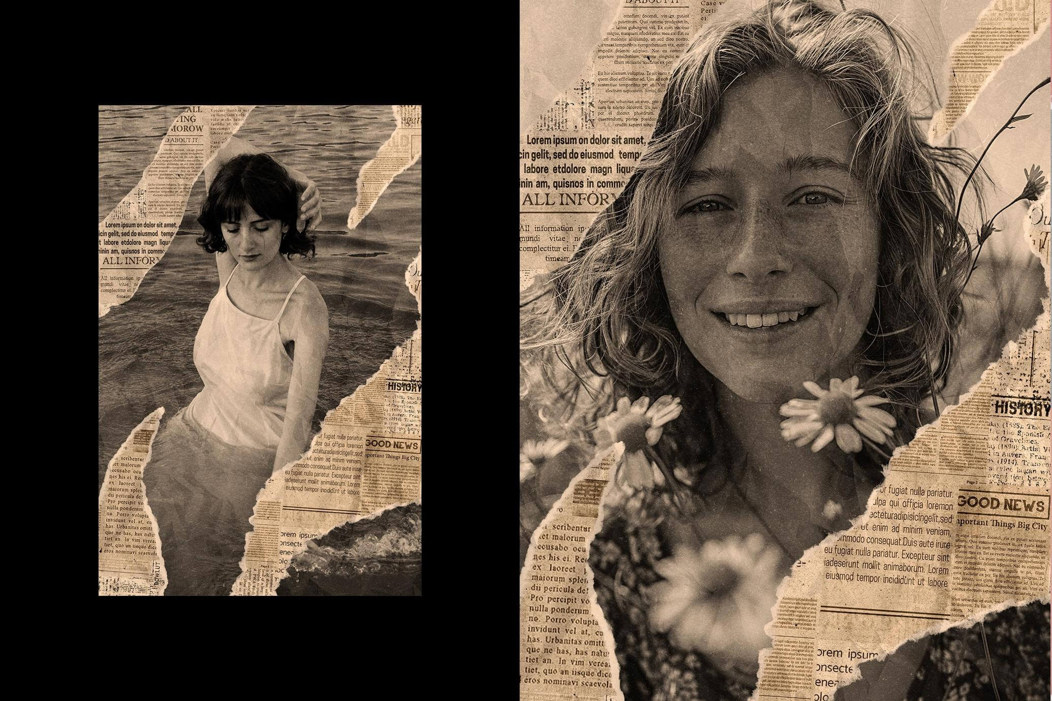 Free Retro Ripped Paper Poster Effect PSD