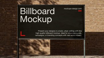 Free Urban Wall Steel Frame Outdoor Billboard Display Stand Mockup PSD Set