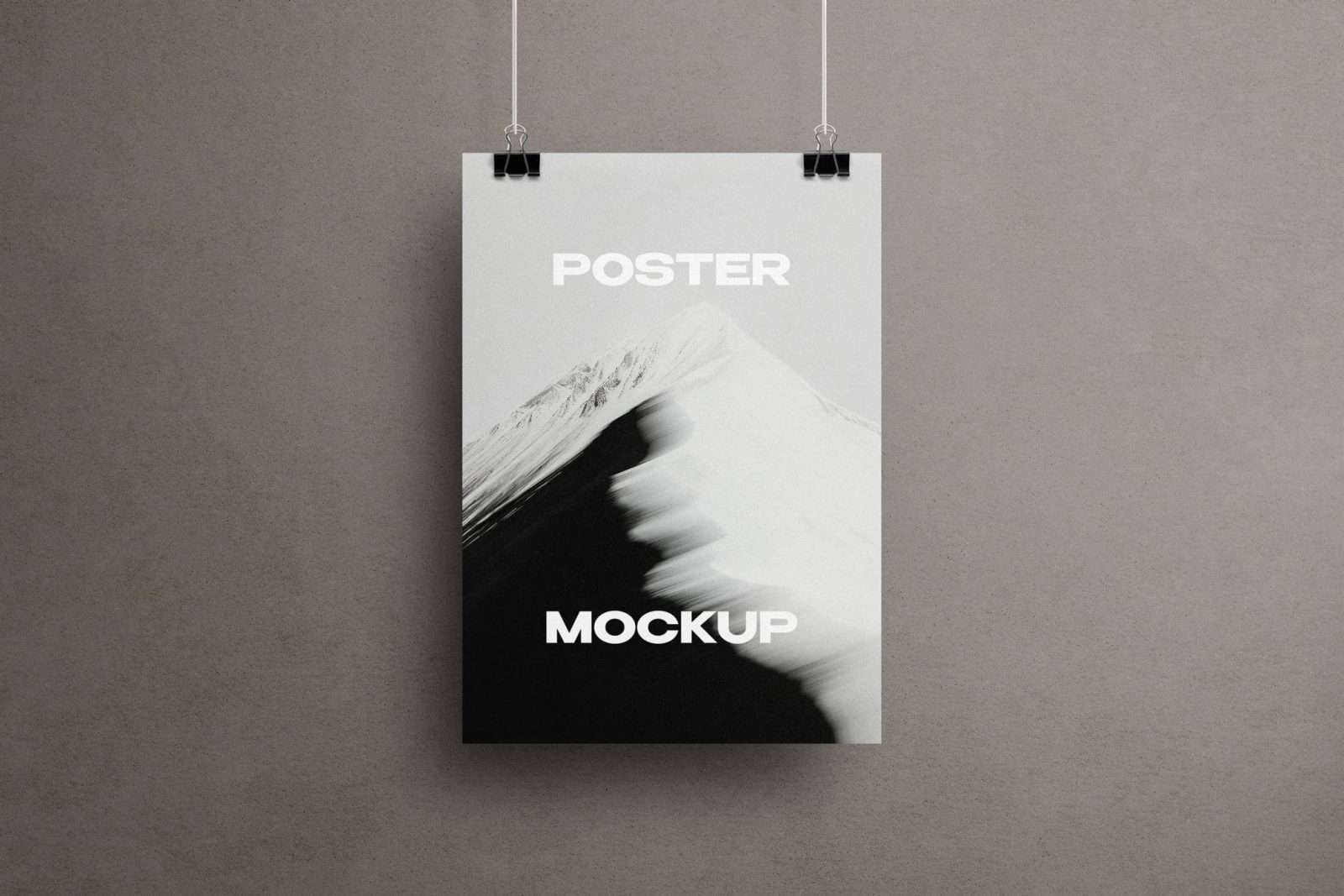Free Vertical Hanging Poster Mockup PSD