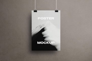 Free Vertical Hanging Poster Mockup PSD