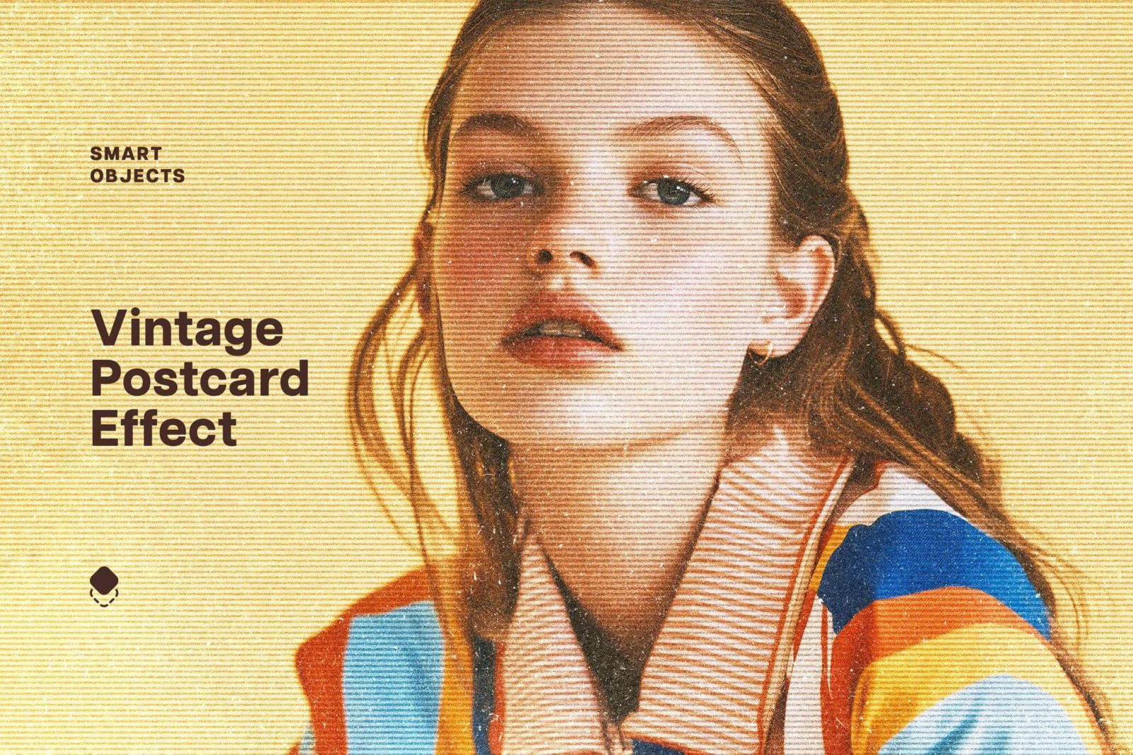 Free Vintage Postcard Halftone Effect PSD