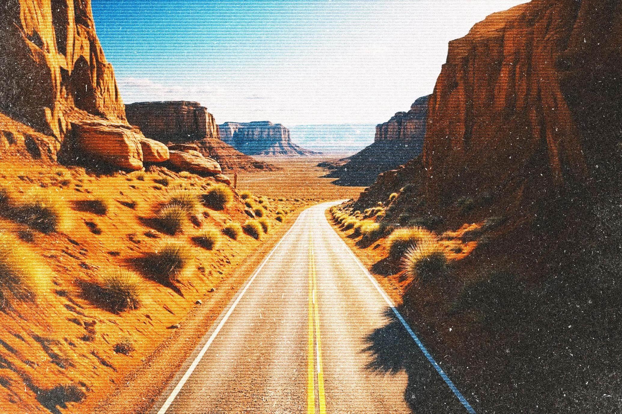 Free Vintage Postcard Halftone Effect PSD