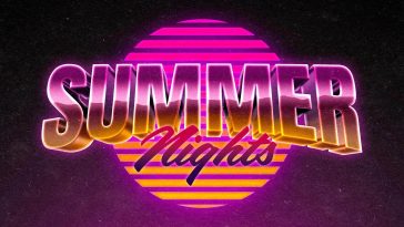 Free Vivid Retrowave Text Effect PSD