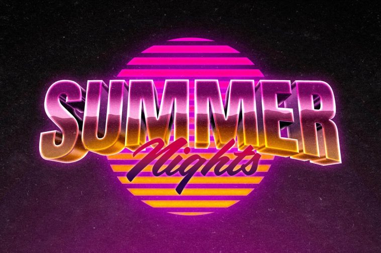 Free Vivid Retrowave Text Effect PSD