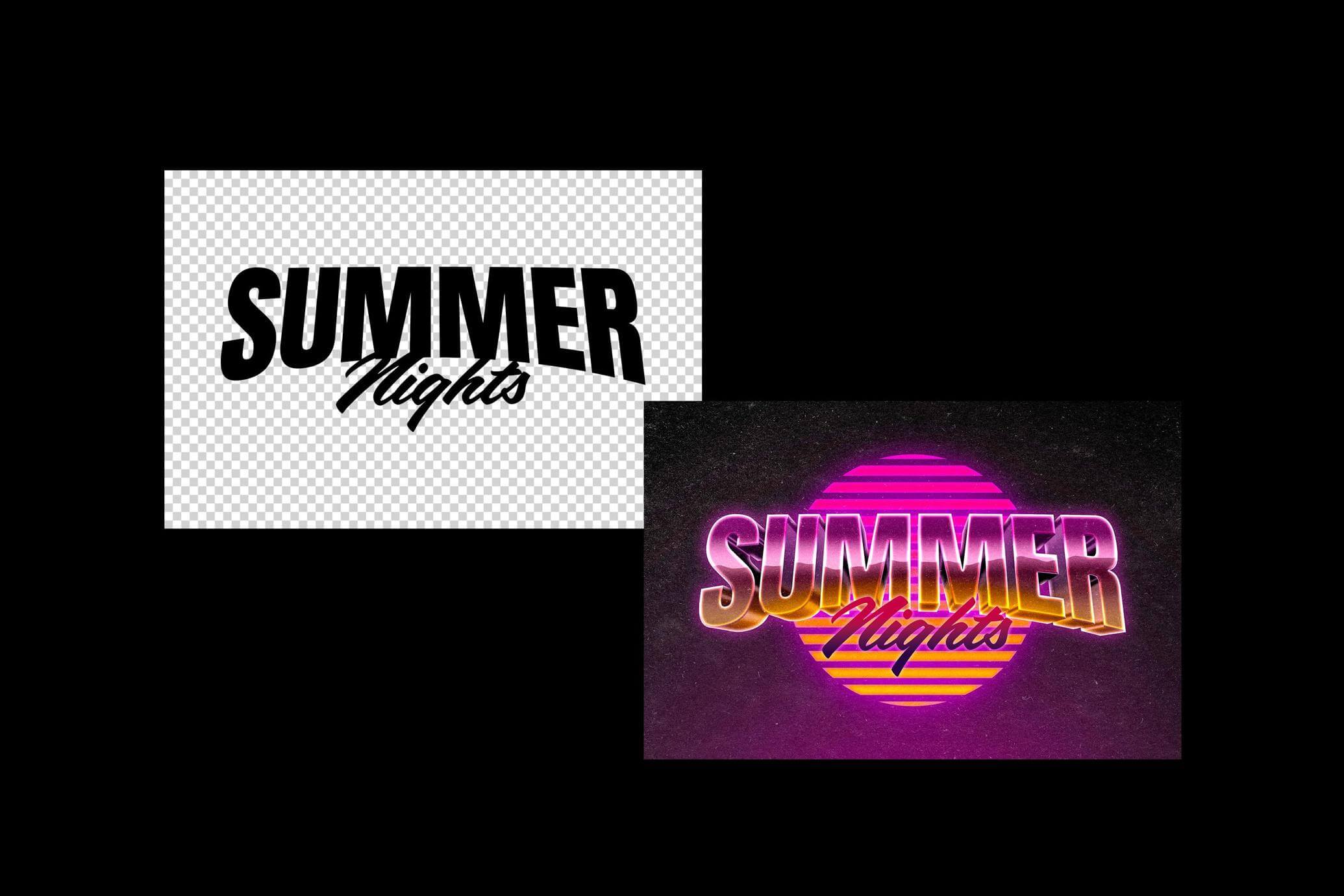 Free Vivid Retrowave Text Effect PSD