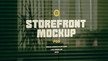 Free Window with Blinds Mockup PSD