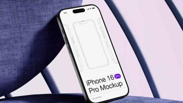 Free iPhone 16 Pro Leaning on Chair Mockup PSD