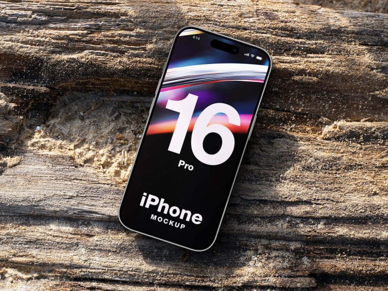 Free iPhone 16 Pro Mockup PSD