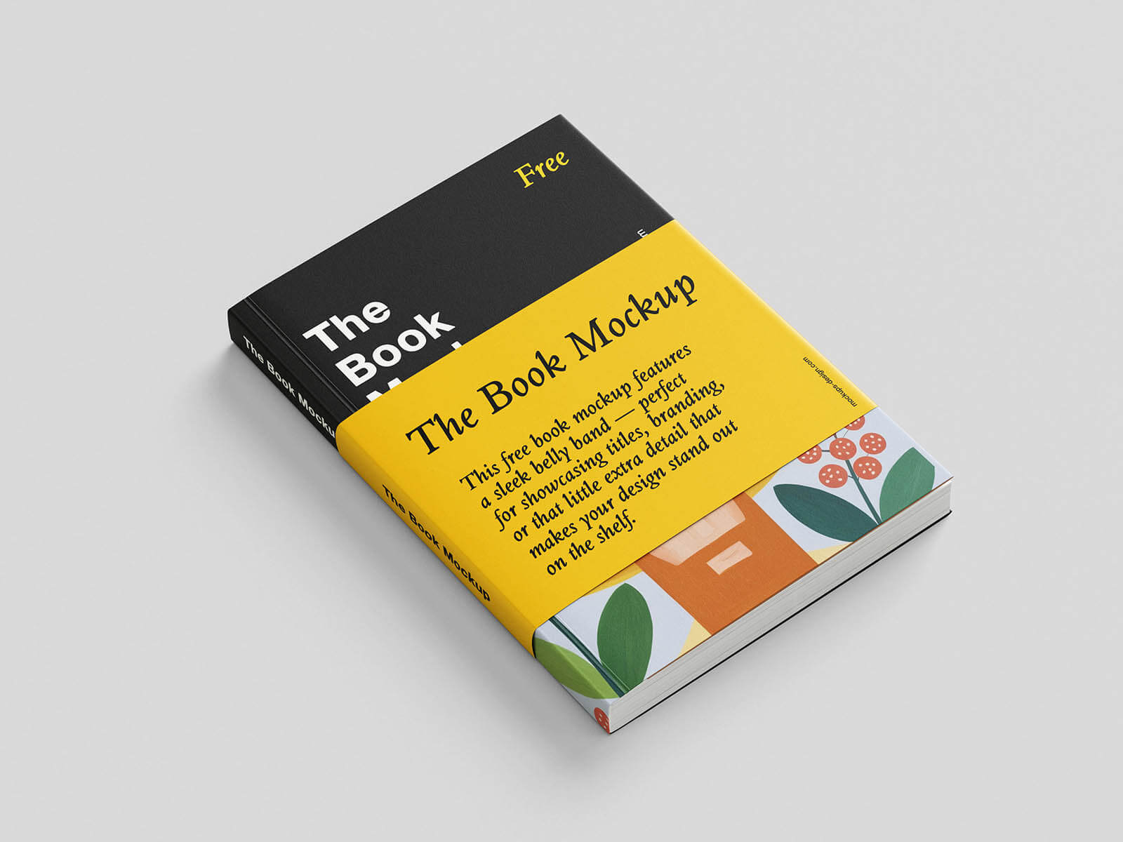 5 Free Belly Band Book Mockup PSD Set