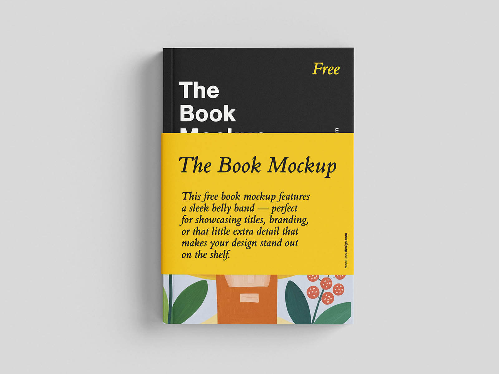 5 Free Belly Band Book Mockup PSD Set