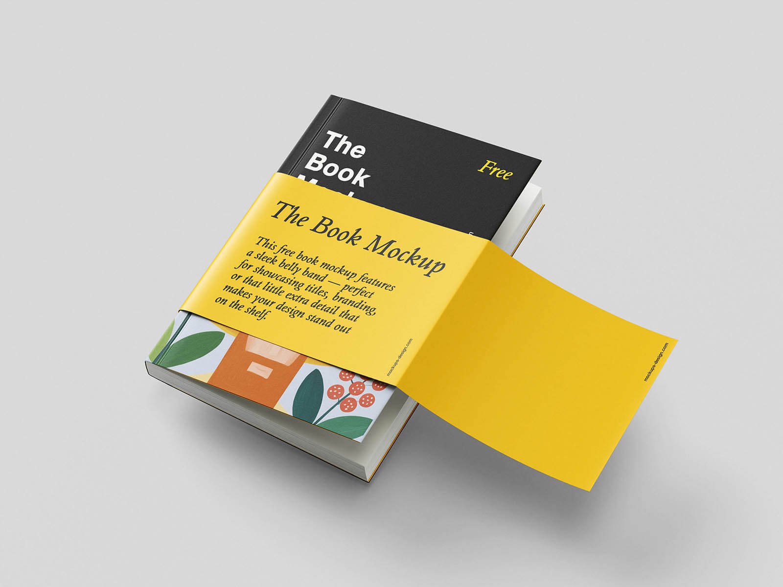 5 Free Belly Band Book Mockup PSD Set