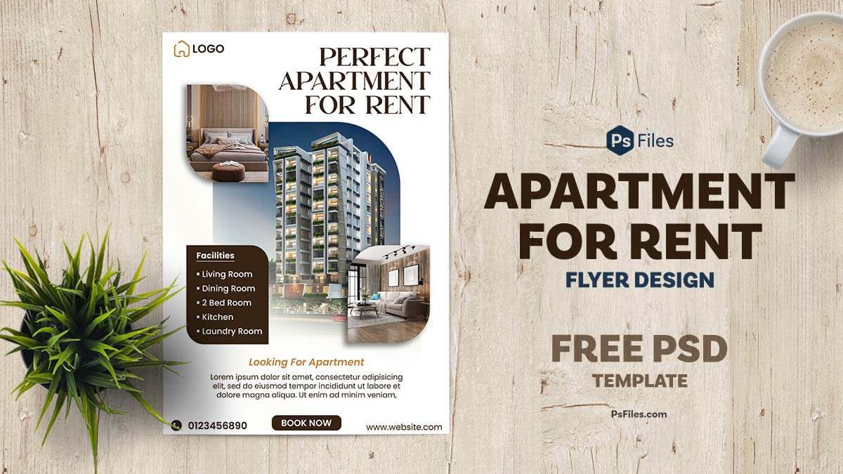 Free Apartment for Rent Flyer Design PSD Template