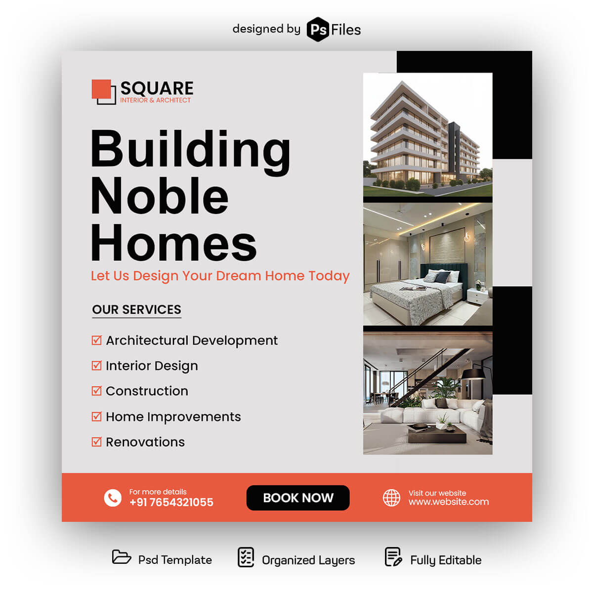 Free Building Noble Homes Social Media Post PSD