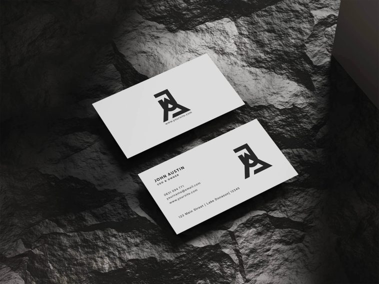 Free Clean Front/Back Business Card Mockup PSD