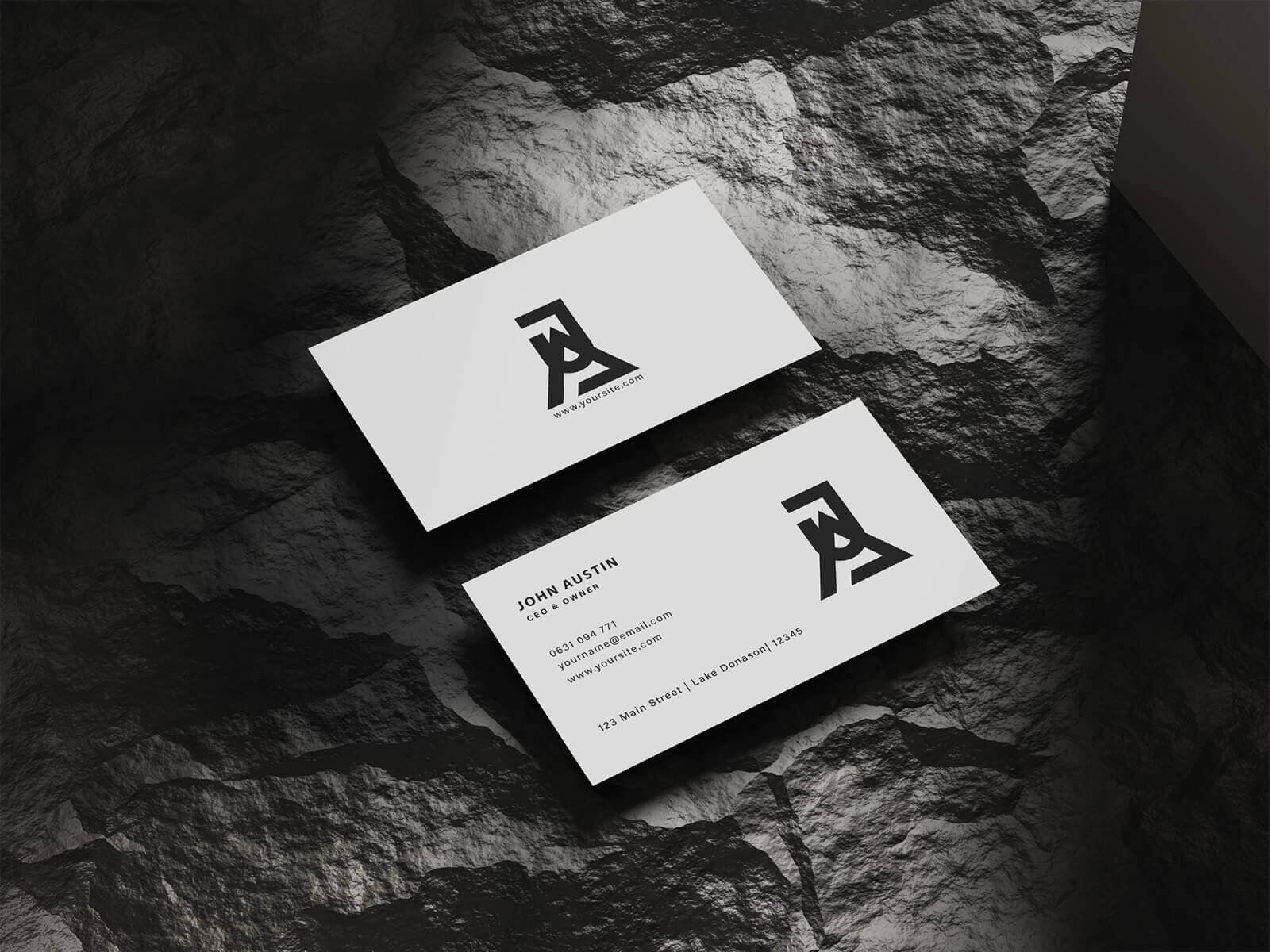 Free Clean Front/Back Business Card Mockup PSD