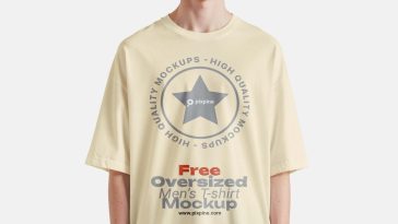 Free Men’s Oversized T-Shirt Mockup PSD