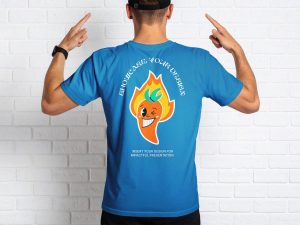 Free Model Showing Backside T-Shirt Mockup PSD